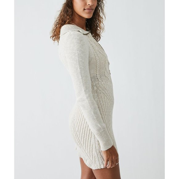 NWOT FREE PEOPLE Mont Blanc Mini Dress / Tan - Picture 3 of 8